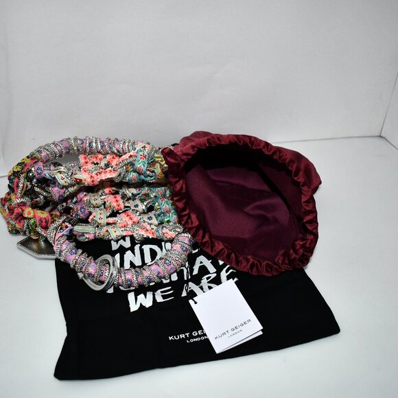 Kurt Geiger London SMALL Macrame Crystal Clutch in Wine #2038256999 NWT Details: - Picture 2 of 7